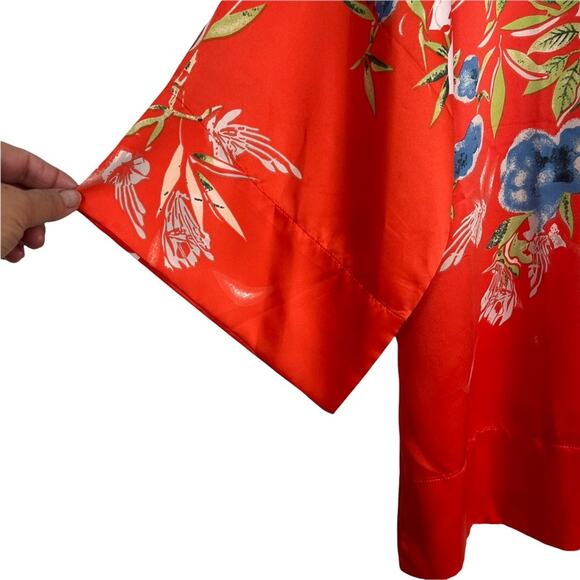 Soft Surroundings Top Blouse Orange Floral Size Medium - Picture 3 of 7